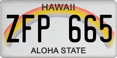HI license plate ZFP665
