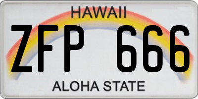 HI license plate ZFP666