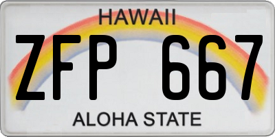 HI license plate ZFP667