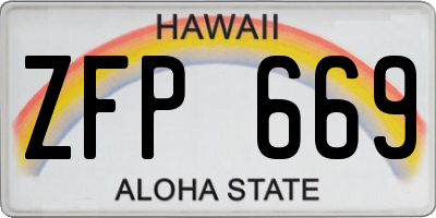 HI license plate ZFP669