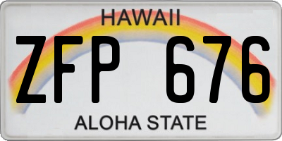 HI license plate ZFP676