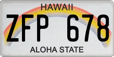 HI license plate ZFP678