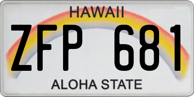 HI license plate ZFP681