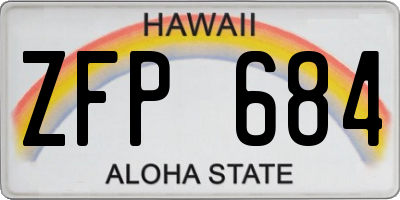 HI license plate ZFP684