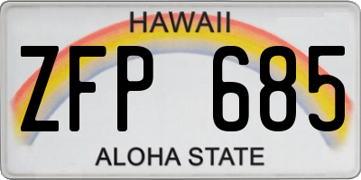 HI license plate ZFP685