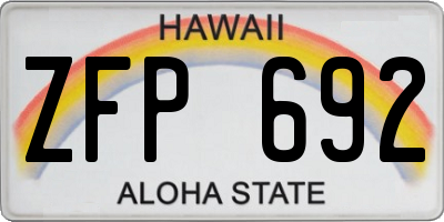 HI license plate ZFP692