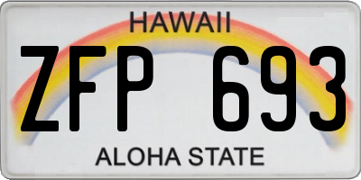HI license plate ZFP693