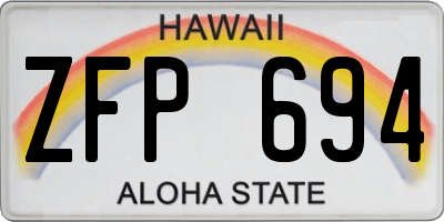HI license plate ZFP694