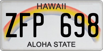 HI license plate ZFP698