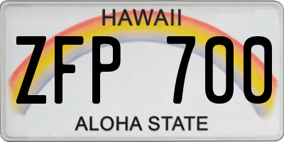 HI license plate ZFP700