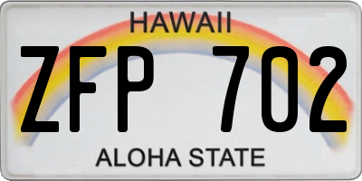 HI license plate ZFP702