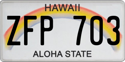 HI license plate ZFP703