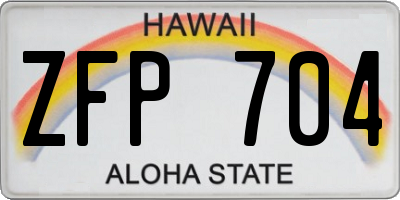 HI license plate ZFP704