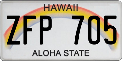 HI license plate ZFP705