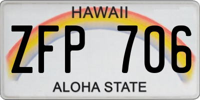 HI license plate ZFP706