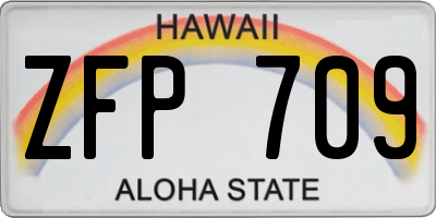 HI license plate ZFP709