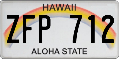 HI license plate ZFP712