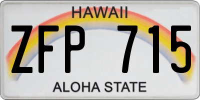 HI license plate ZFP715