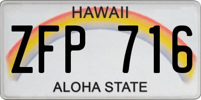 HI license plate ZFP716