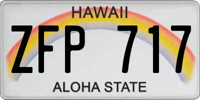 HI license plate ZFP717