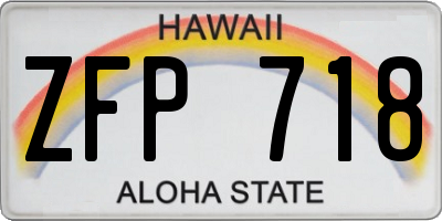 HI license plate ZFP718