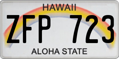 HI license plate ZFP723