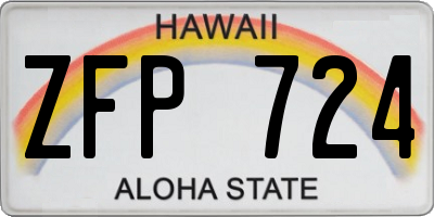 HI license plate ZFP724
