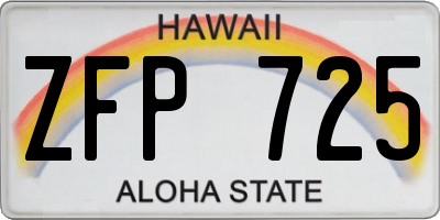 HI license plate ZFP725