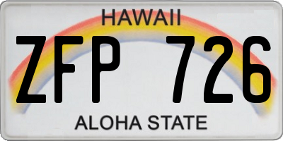 HI license plate ZFP726