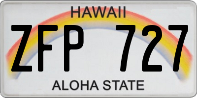 HI license plate ZFP727