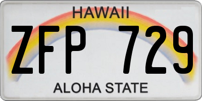 HI license plate ZFP729