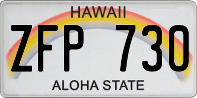 HI license plate ZFP730