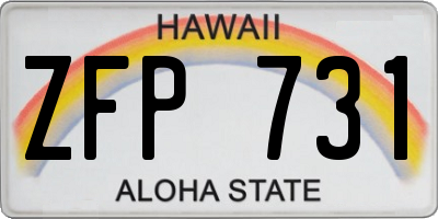 HI license plate ZFP731