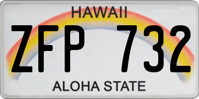 HI license plate ZFP732