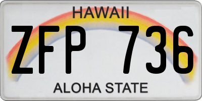 HI license plate ZFP736
