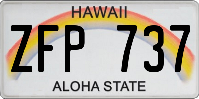 HI license plate ZFP737