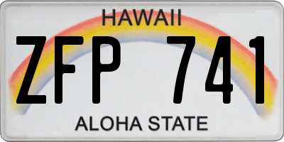 HI license plate ZFP741