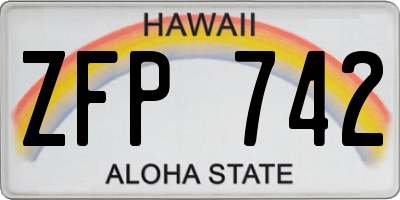 HI license plate ZFP742