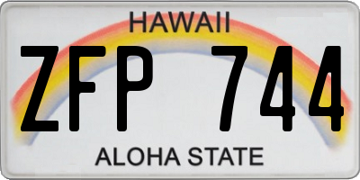 HI license plate ZFP744