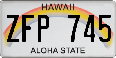 HI license plate ZFP745