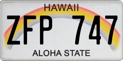 HI license plate ZFP747