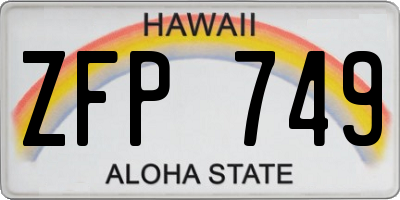 HI license plate ZFP749