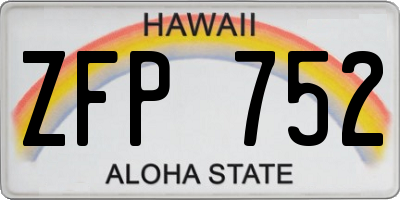 HI license plate ZFP752