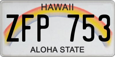 HI license plate ZFP753
