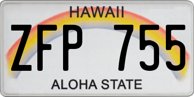 HI license plate ZFP755