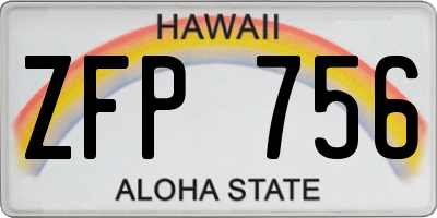 HI license plate ZFP756