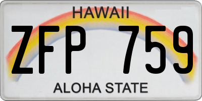HI license plate ZFP759