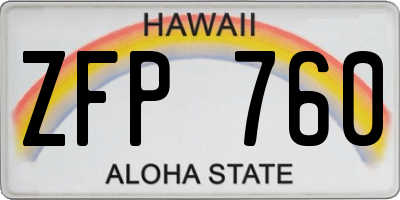 HI license plate ZFP760