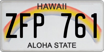 HI license plate ZFP761