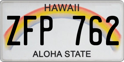 HI license plate ZFP762